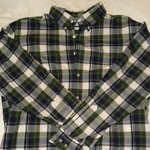 Southern Tide Green and Navy Plaid Men's Shirt